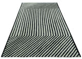 Modern Geometrical Pattern Black And White Hand Tufted Custom Made wool rug