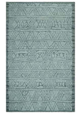 Modern Geometrical Silver and Gray Chevron Design Hand Carved  wool Rug