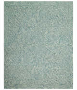 Modern Geometrical Teal and Ivory Hand Tufted Custom Made wool area rug