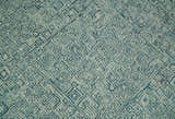 Modern Geometrical Teal and Ivory Hand Tufted Custom Made wool area rug