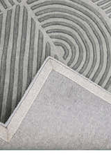 Modern Grey Lines Hand Tufted 5x7 Wool Area Rug
