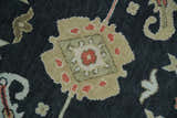 Modern Hand Knotted Black and Multicolor Traditional Oushak Custom Made Wool Area Rug