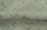 Modern Ikat Design distressed Beige And Charcoal Hand Knotted Custom Made wool rug