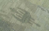 Modern Ikat Design distressed Beige And Charcoal Hand Knotted Custom Made wool rug