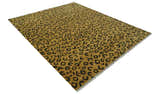 Modern leopard Design Hand knotted Golden-Brown and Charcoal Custom Made wool rug