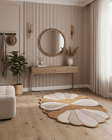 Modern Petal Camel Hand Tufted 5x8 Wool Area Rug
