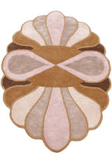Modern Petal Camel Hand Tufted 5x8 Wool Area Rug