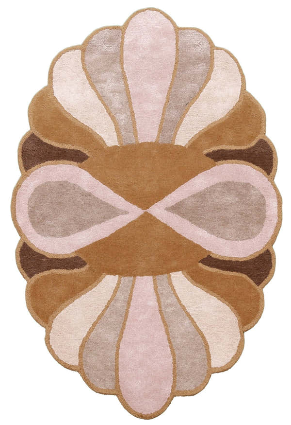 Modern Petal Camel Hand Tufted 5x8 Wool Area Rug