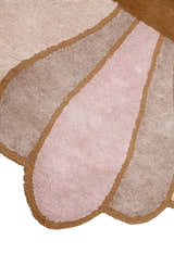 Modern Petal Camel Hand Tufted 5x8 Wool Area Rug