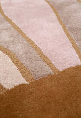 Modern Petal Camel Hand Tufted 5x8 Wool Area Rug