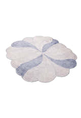 Modern Petal Ivory Hand Tufted 5x5 Wool Area Rug