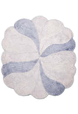 Modern Petal Ivory Hand Tufted 5x5 Wool Area Rug