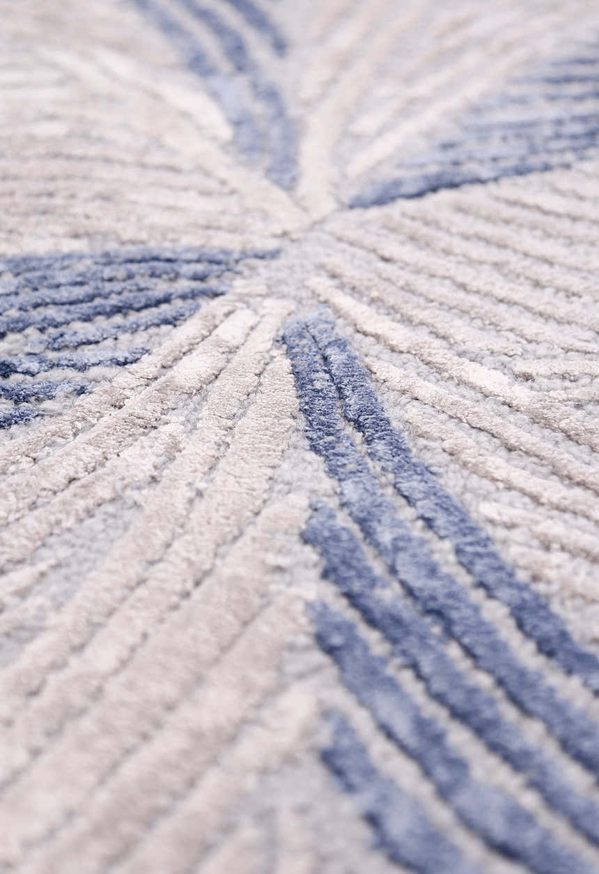 Modern Petal Ivory Hand Tufted 5x5 Wool Area Rug