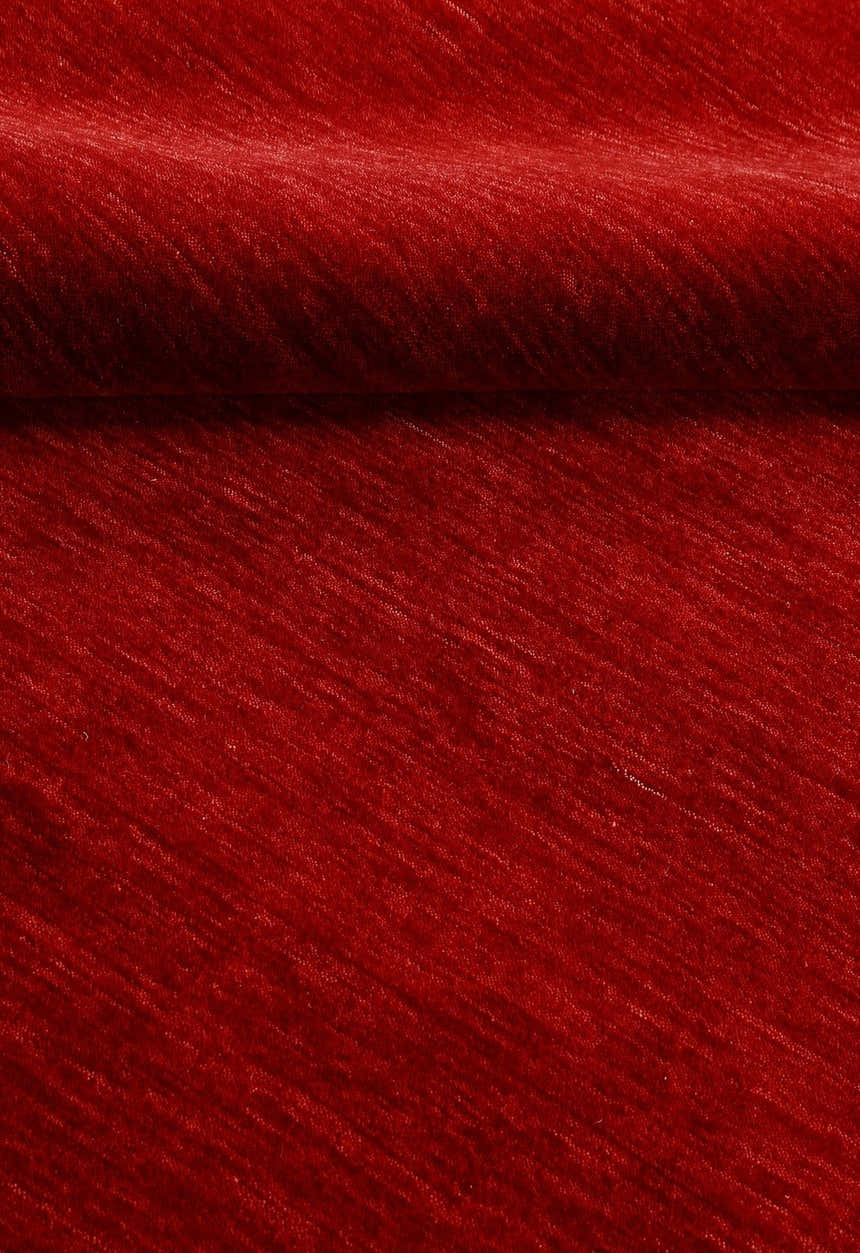 Modern Red Solid Design Hand Loomed Wool Area Rug