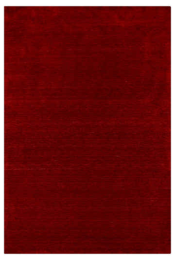 Modern Red Solid Design Hand Loomed Wool Area Rug