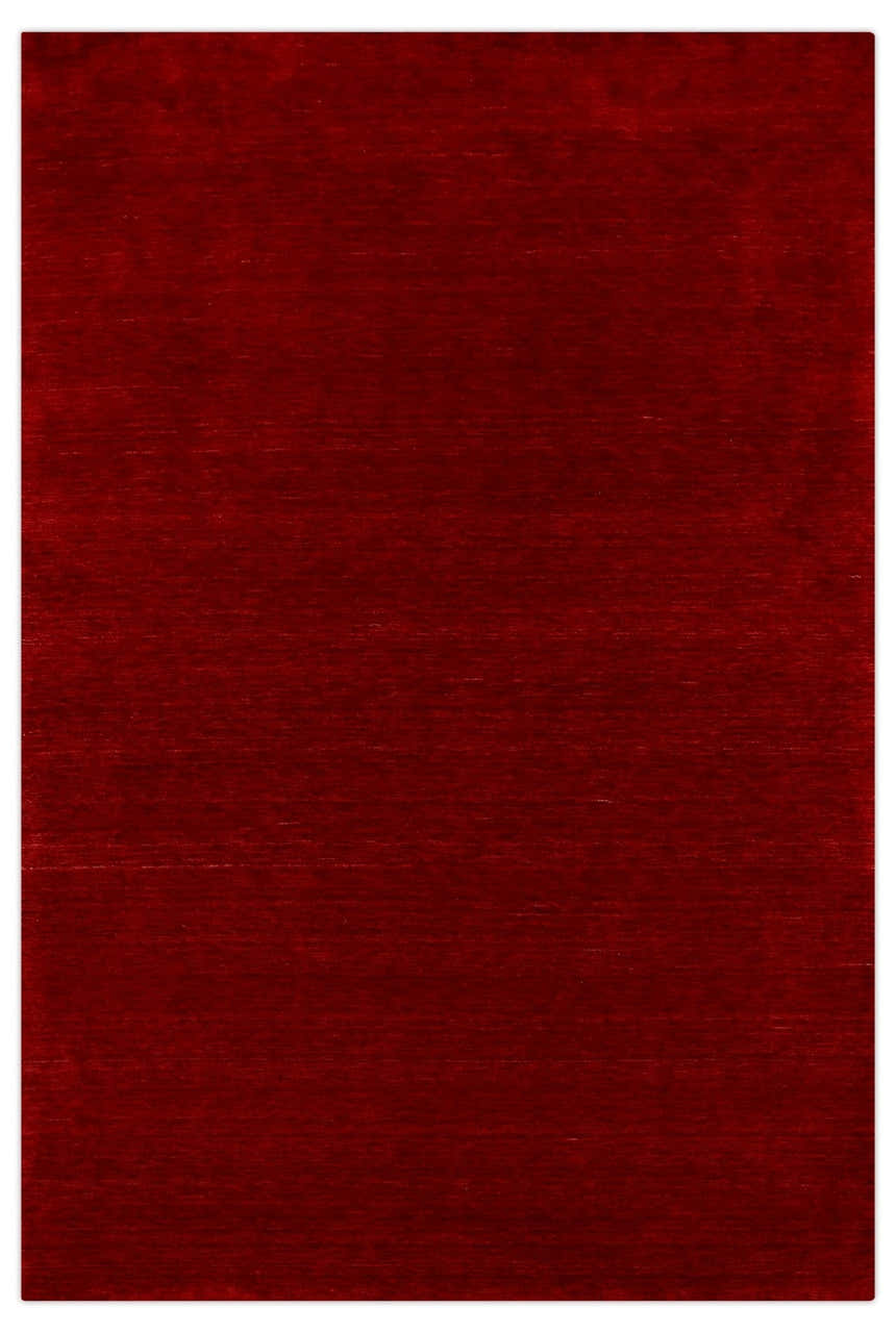 Modern Red Solid Design Hand Loomed Wool Area Rug
