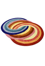 Modern Rings Golden Hand Tufted 5x7 Wool Area Rug