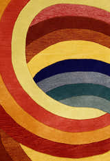 Modern Rings Golden Hand Tufted 5x7 Wool Area Rug