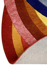 Modern Rings Golden Hand Tufted 5x7 Wool Area Rug
