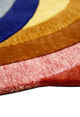 Modern Rings Golden Hand Tufted 5x7 Wool Area Rug
