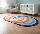Modern Rings Golden Hand Tufted 5x7 Wool Area Rug