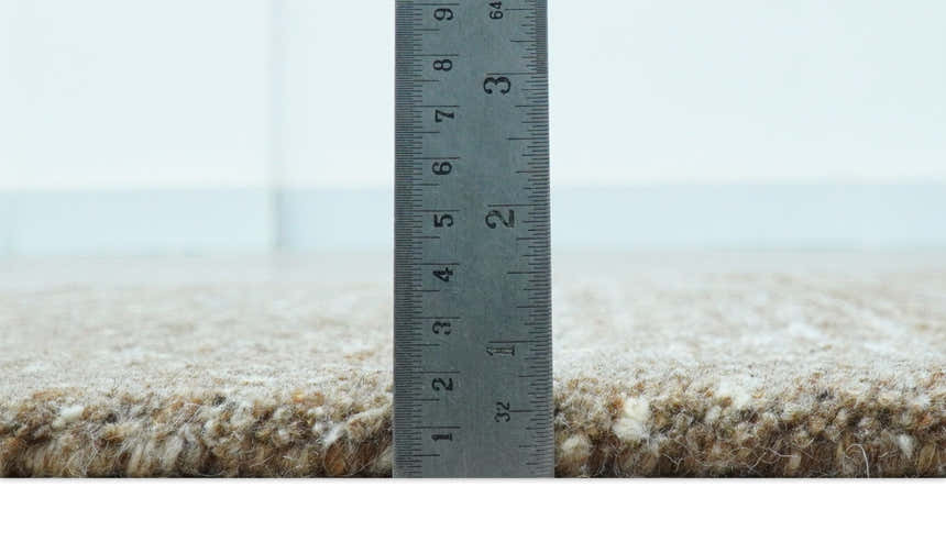 Modern Solid Design Natural Brown Hand Knotted Wool Rug