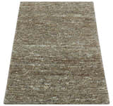 Modern Solid Design Natural Brown Hand Knotted Wool Rug