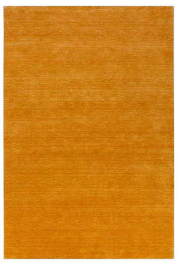 Modern Solid Gold Hand Loomed Wool Area Rug