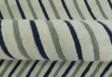 Modern Stripes Design Beige And Blue Hand Tufted Custom Made Wool Area Rug