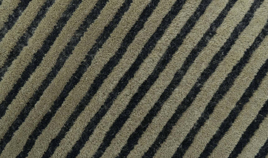 Modern Stripes Design Black And Brown Hand Tufted Custom Made Wool Area Rug