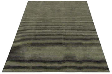 Modern Stripes Design Black And Brown Hand Tufted Custom Made Wool Area Rug
