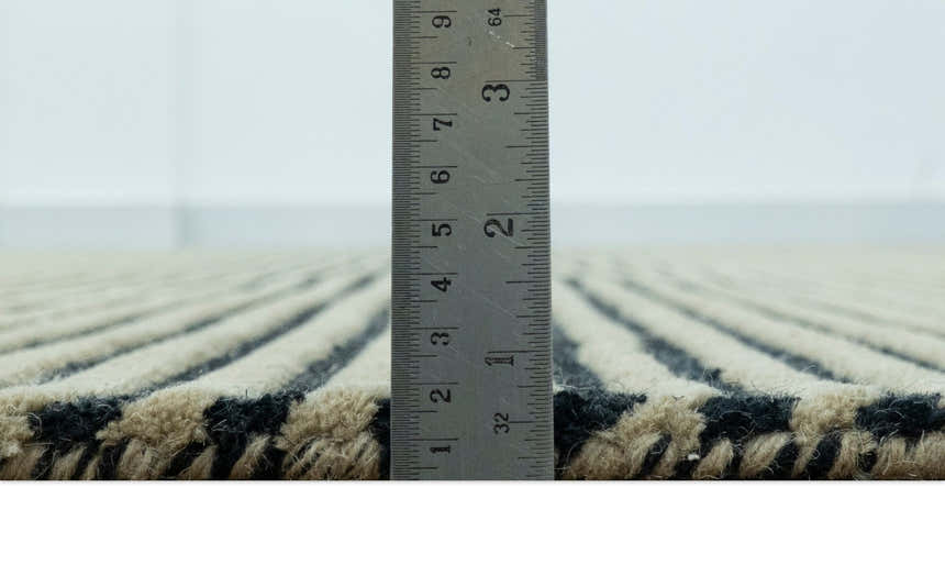 Modern Stripes Design Black And Brown Hand Tufted Custom Made Wool Area Rug