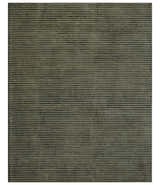 Modern Stripes Design Black And Brown Hand Tufted Custom Made Wool Area Rug