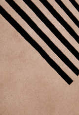 Modern Stripes Pattern Beige Hand Tufted 5x7 Wool Area Rug