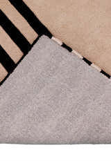 Modern Stripes Pattern Beige Hand Tufted 5x7 Wool Area Rug