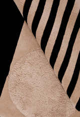 Modern Stripes Pattern Beige Hand Tufted 5x7 Wool Area Rug