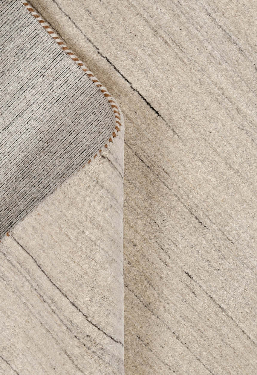 Modern Style Ivory Hand Loomed Wool Area Rug
