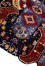 Modern Tribal Design Maroon Hand Tufted 4x8 Wool Area Rug