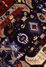 Modern Tribal Design Maroon Hand Tufted 4x8 Wool Area Rug