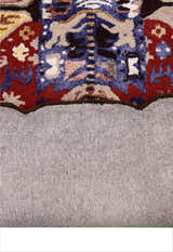 Modern Tribal Design Maroon Hand Tufted 4x8 Wool Area Rug