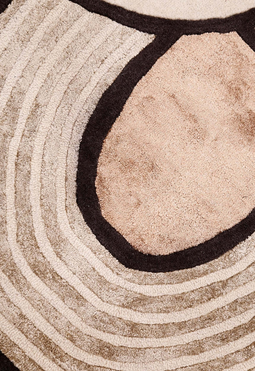 Modern Urban Beige Hand Tufted 5x8 Wool Area Rug