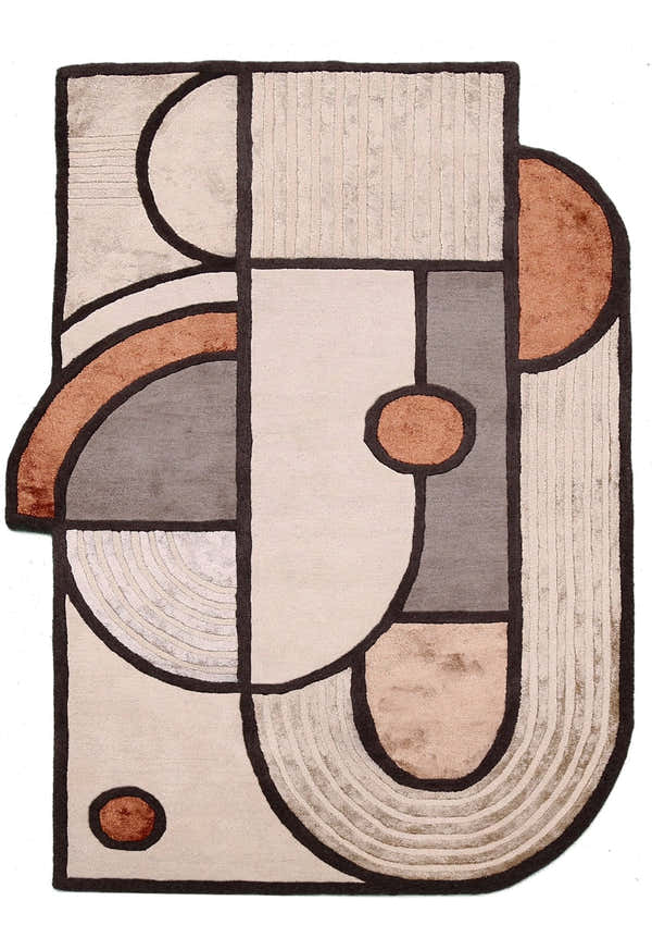 Modern Urban Beige Hand Tufted 5x8 Wool Area Rug