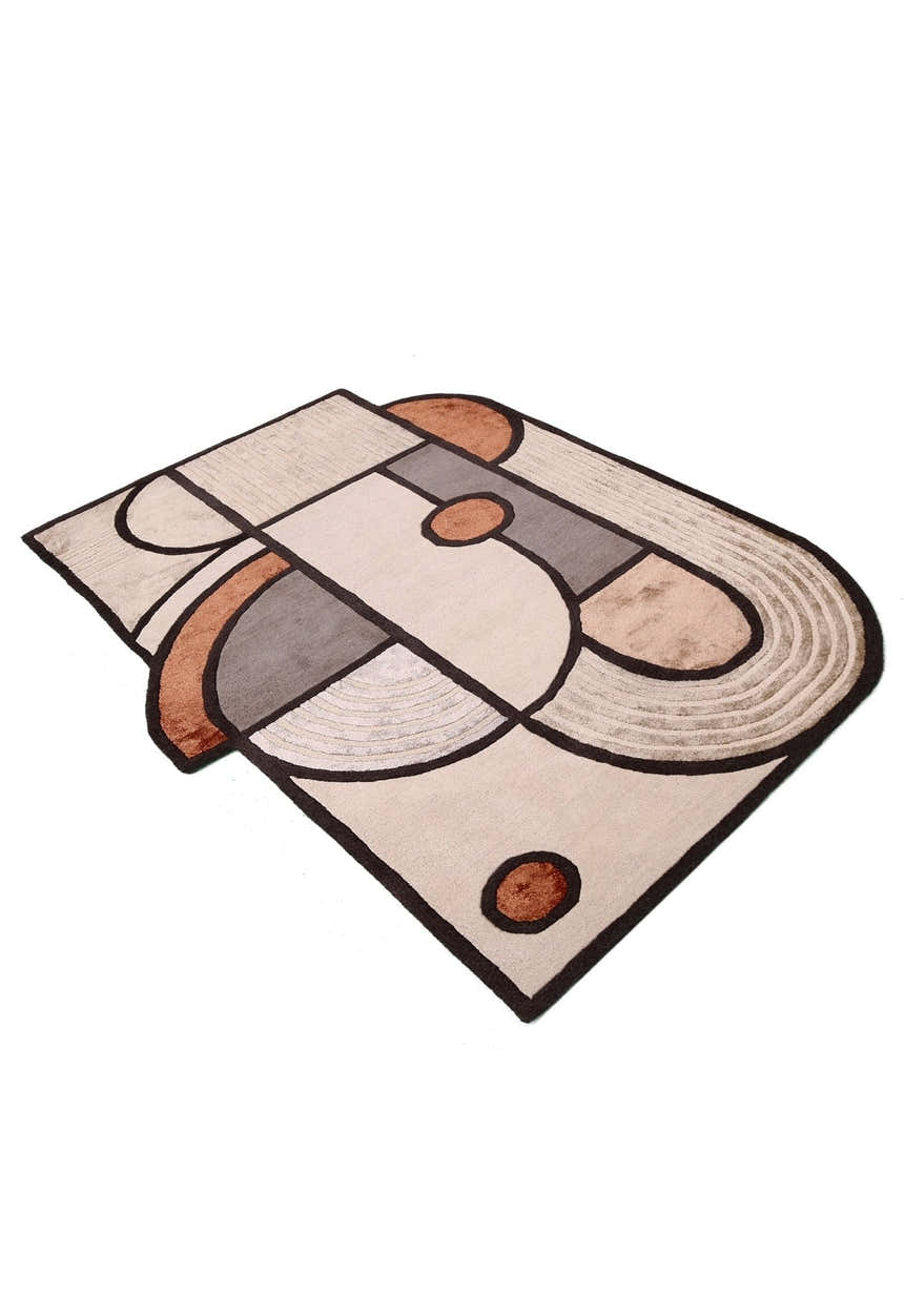 Modern Urban Beige Hand Tufted 5x8 Wool Area Rug