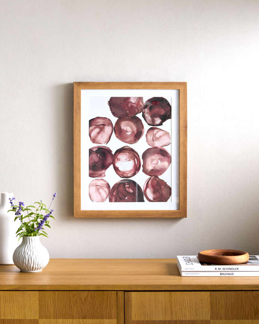 Rich Brick Red Modern Framed Wall Art for modern gallery walls