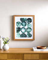 Rich Deep Teal Modern Framed Wall Art for modern gallery walls