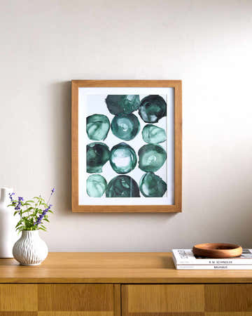 Rich Deep Teal Modern Framed Wall Art for modern gallery walls