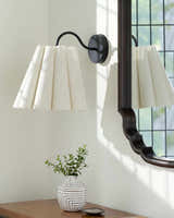 Rich Light Gray Traditional Wall Sconce with linen details for hallway or bedroom lighting