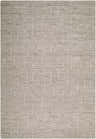 Close-up of the hand-tufted Meugliano Area Rug. Contemporary design in ivory, stone, and taupe wool. Rectangle shape. Design-Rectangle-576
