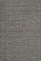 Close-up of the Giersleben Area Rug. Hand-tufted 100% wool rug in charcoal with a contemporary geometric brick pattern. Design-Rectangle-576