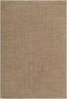 Close-up of beige Gramalote Area Rug. Hand-tufted wool rug with a contemporary geometric pattern. Sandstone and taupe tones. Design-Rectangle-576